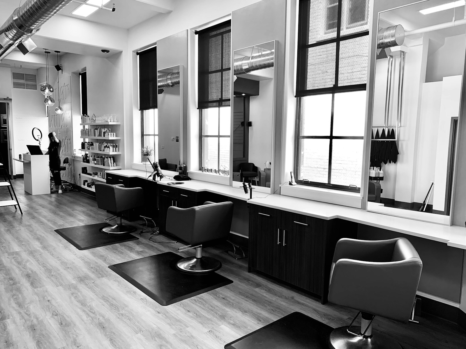 The salon floor